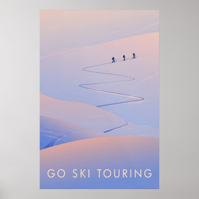 Go Ski Touring Travel Poster (Frente)