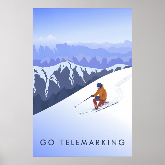 Go Telemarking Travel Poster (Frente)