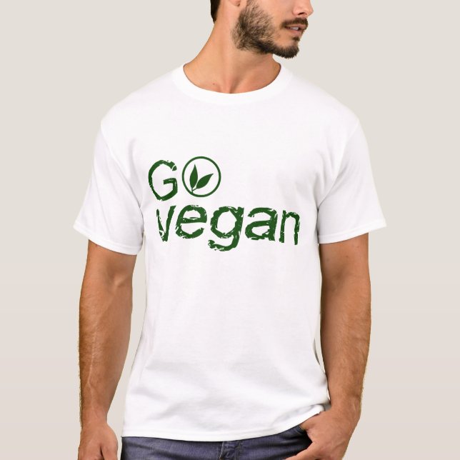Go Vegan - basic white T-shirt (Frente)