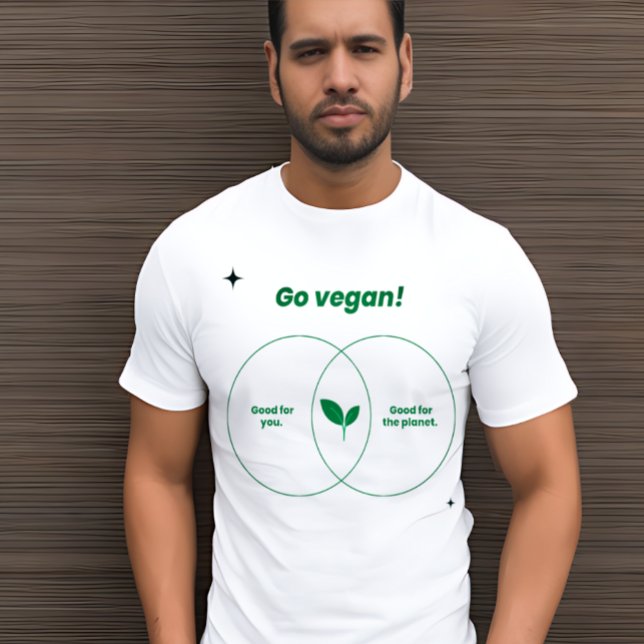Go Vegan: Faça uma declaração com esta camiseta ve (Criador carregado)