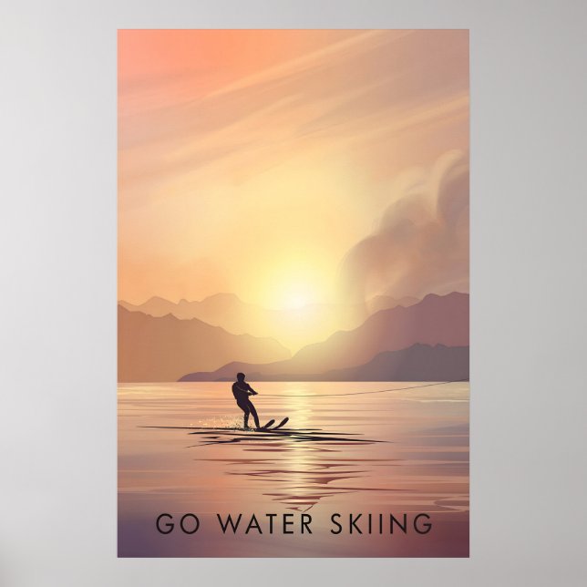 Go Water Skiing Travel Poster (Frente)