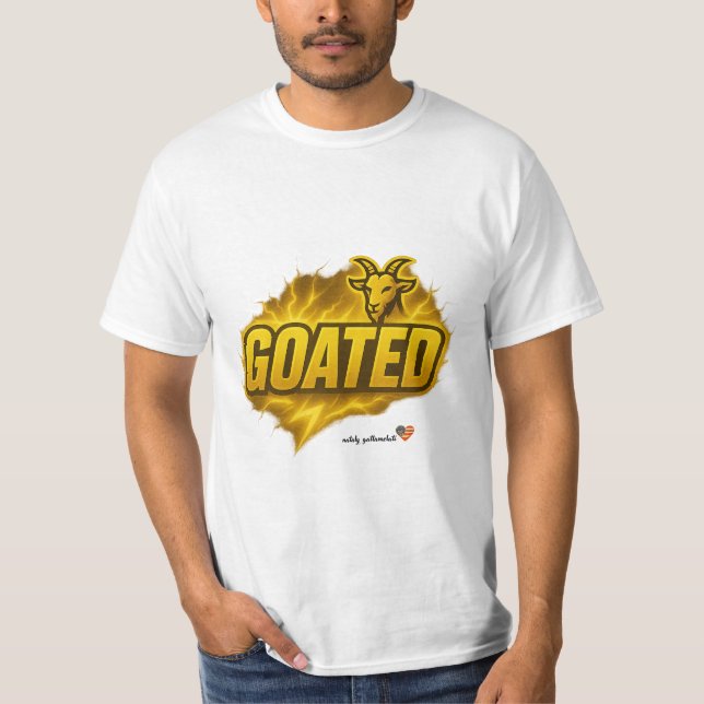 GOATED Power Graphic T-Shirt | Bold Lightning Moti (Frente)