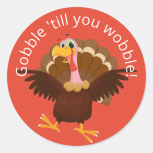 Gobble Até Você Jogar O Adesivo Clássico Redond
