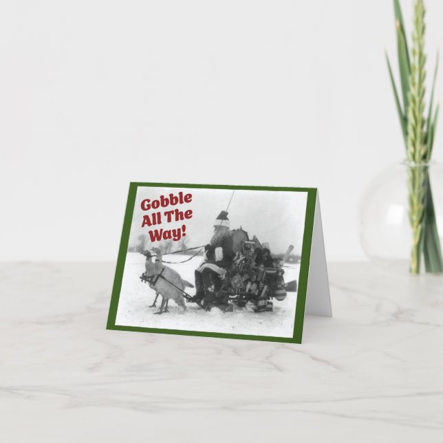 Gobble, Cartão de Natal engraçado para peru (Frente)