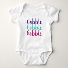 Gobble, Gobble, Gobble Bebê, T-Shirt de Ação de Gr