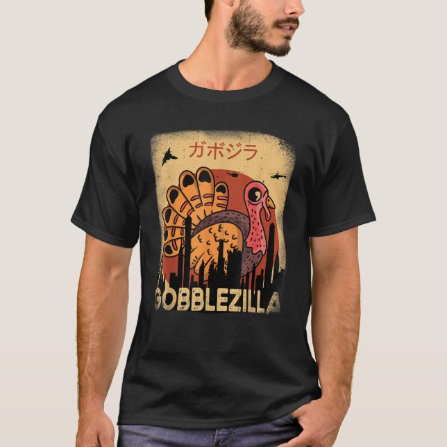 Gobblezilla Turquia - Camisa de Ação de Graças (Frente)