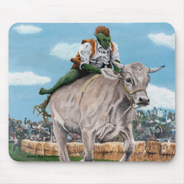 Goblin Rider Ox Racing Fantasy Art Mousepad (Frente)