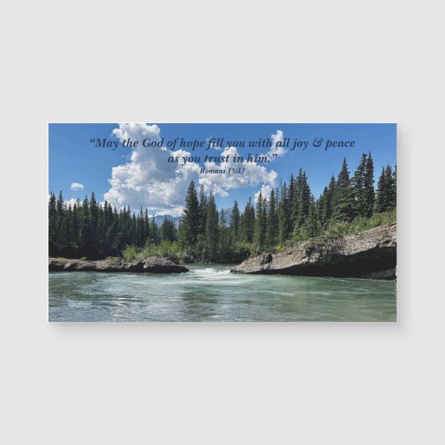 God of Hope Quote Mountain River Photograph Magnet (Frente)