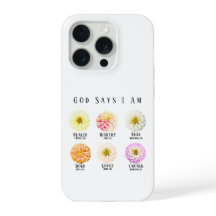 God Says I Am Floral Affirmation Bible Verse