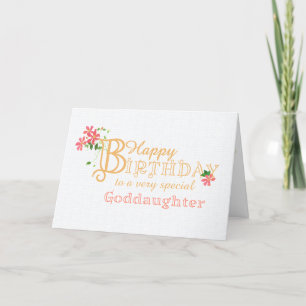 Godchild Birthday com Cartão de Flores Clematis