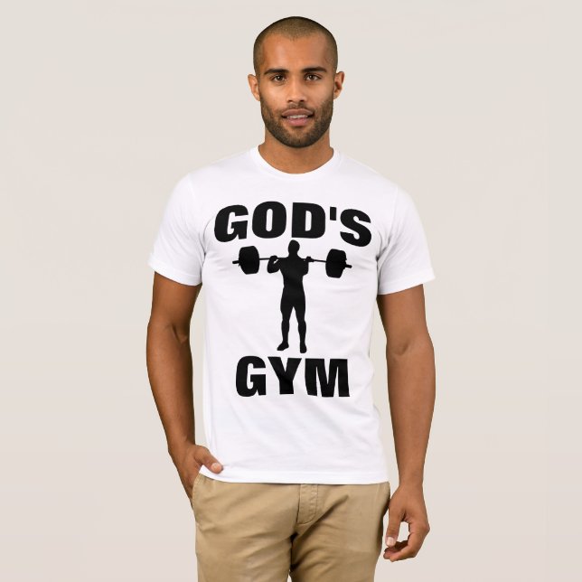 GOD'S GYM, T-shirts Cristãs (Frente Completa)