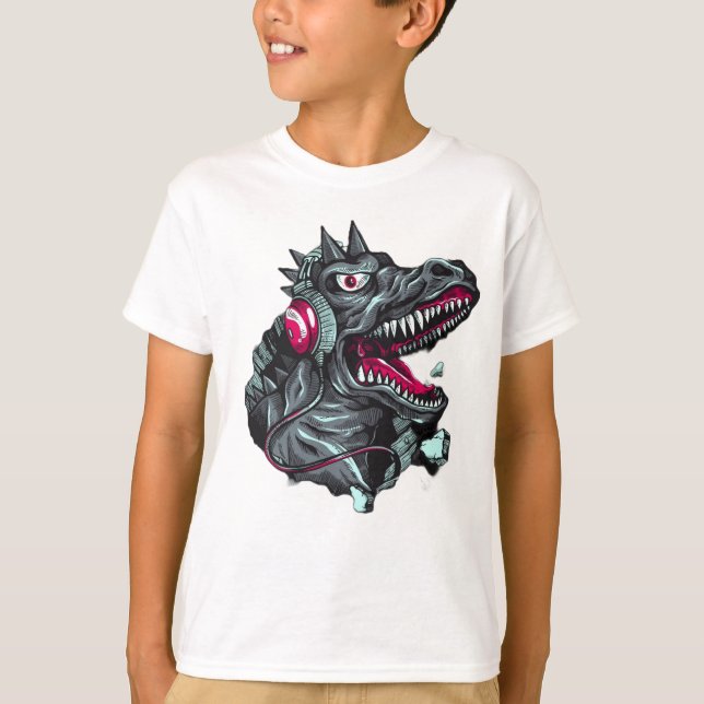 Godzilla Kids T-Shirt Design (Frente)