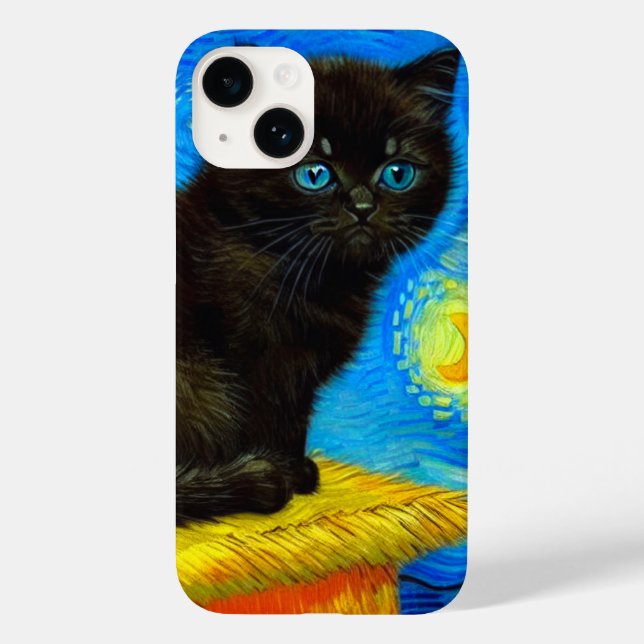 Gogh Style Starry Night Cat (Verso)