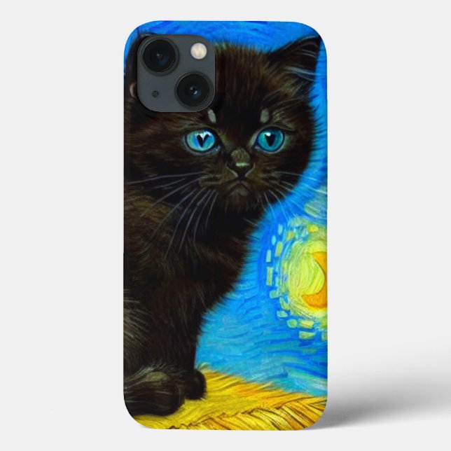 Gogh Style Starry Night Cat (Verso)