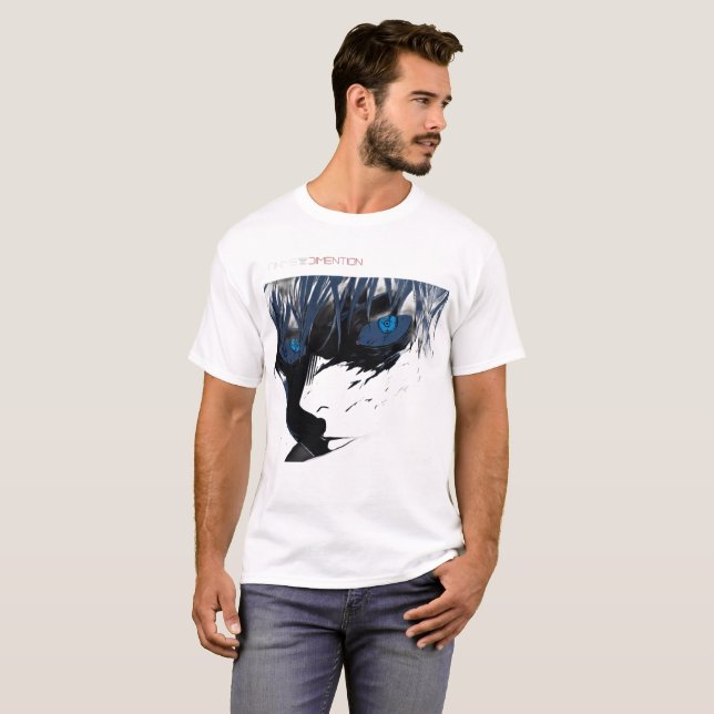 Gojo Saturo Anime White T-Shirt (Frente Completa)