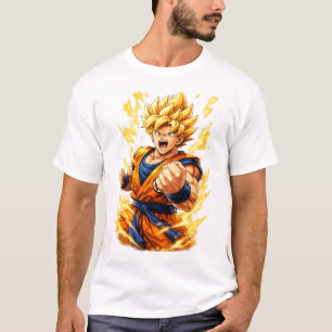 Goku – Design de camiseta de anime Saiyan lendário