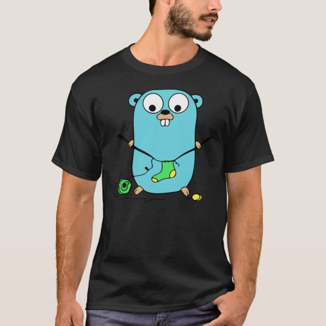 Golang Gopher Go Knitting Classic T-Shirt (Frente)