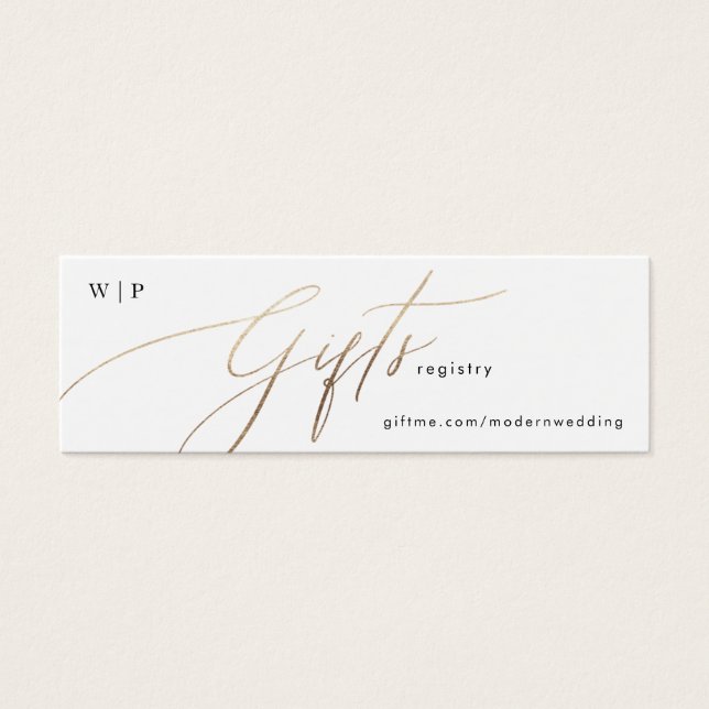 Gold Foil Calliographic Modern Wedn Gift Registry (Frente)