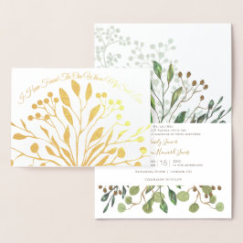 Gold Foil encontrou o que eu adoro o convite para 