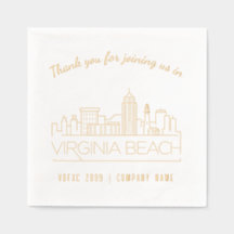 Gold Foil Personalizado Virginia Beach Evento Napk