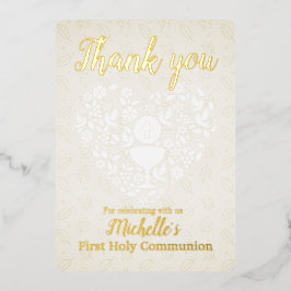 Gold Foil Primeiro Cartões de agradecimentos de Co