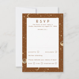 Gold Foil Stars Celestial Wedding RSVP