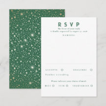 Gold Foil Stars Modern Wedn RSVP