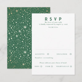 Gold Foil Stars Modern Wedn RSVP