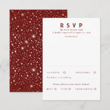 Gold Foil Stars Modern Wedn RSVP