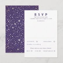 Gold Foil Stars Modern Wedn RSVP