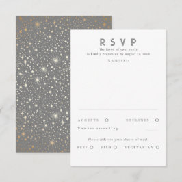 Gold Foil Stars Modern Wedn RSVP