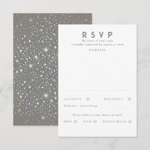 Gold Foil Stars Modern Wedn RSVP