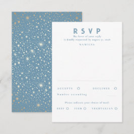 Gold Foil Stars Modern Wedn RSVP