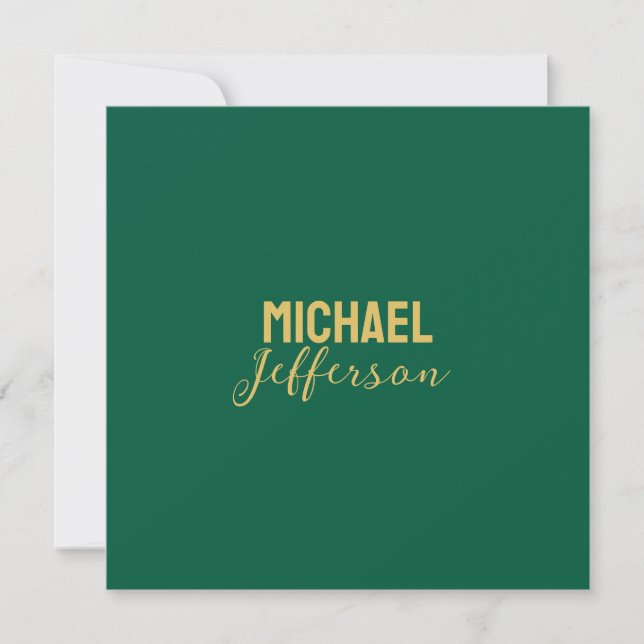 Gold green color elegant modern minimalist name (Frente)