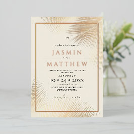Gold Modern Beach Coastal Palm Wedding 
