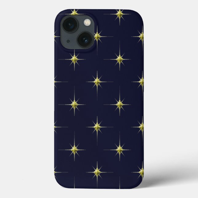 Gold Shining Night Stars I-Phone Case (Verso)