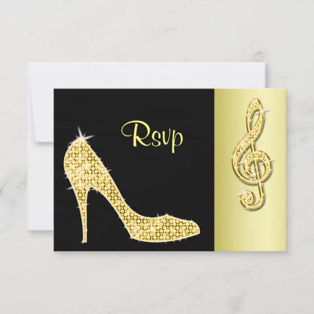 Gold Stiletto & Treble Cleft RSVP (Frente)