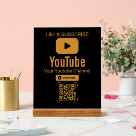 Gold YouTube Subscribe QR Code Black