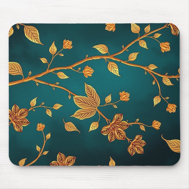 Golden Branches Elegance Mouse Pad (Frente)