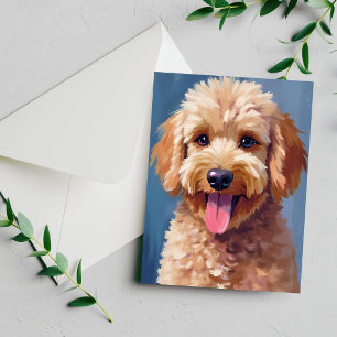 Golden Doodle   Pintura em Aquarela de Cachorro Ca