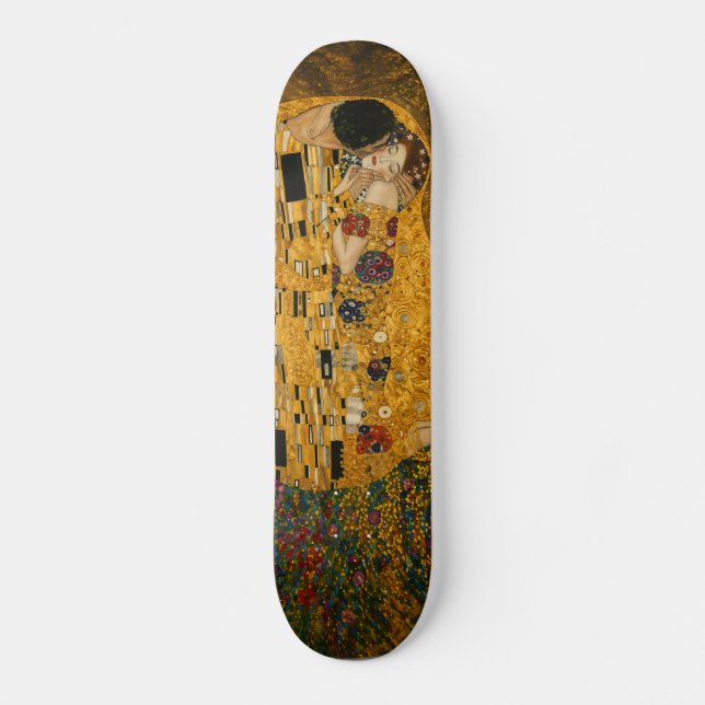 Golden Embrace Skateboard Deck – Elegant Romantic  (Frente)