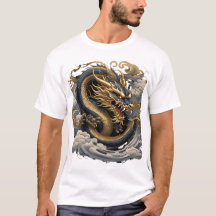 Golden Fire Dragon – Mythical Power  T-Shirt