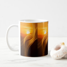 Golden Horizon — Caneca de Café Moderna Abstrata