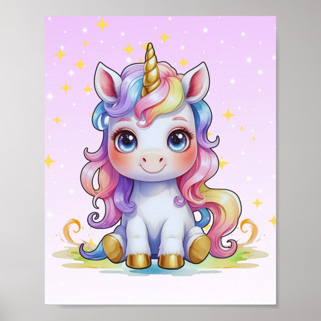Golden Horn Unicorn Poster (Frente)