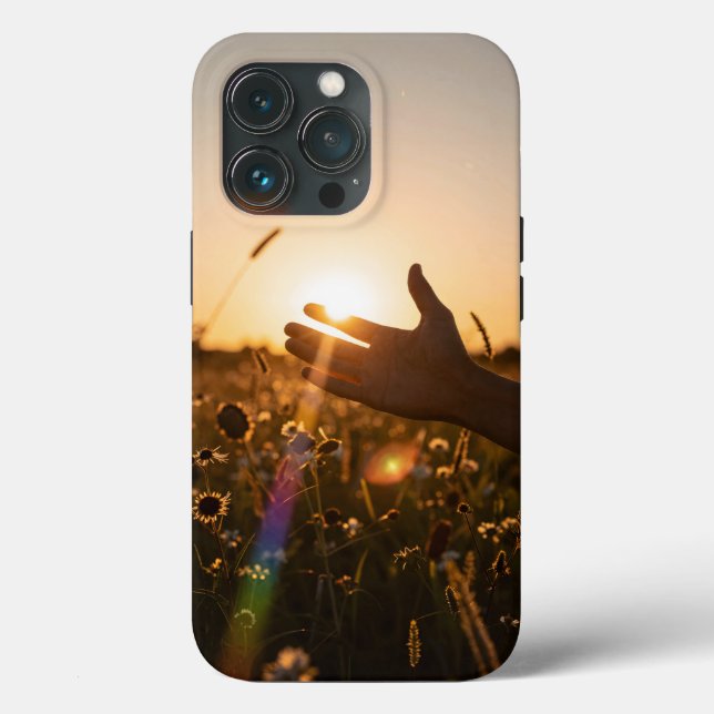 Golden Hour — Hand Reaching for the Setting Sun  (Verso)