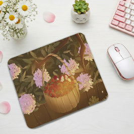 Golden Hour Strawberry Basket Mouse Pad