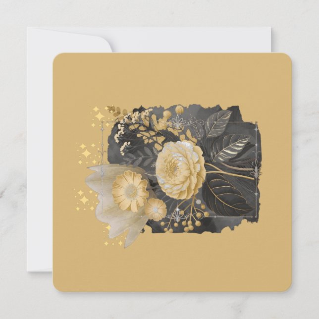 Golden Magical Floral Bouquet in Silver Frame (Frente)