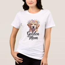 Golden Mom Golden Retriever Floral Women T-Shirt G