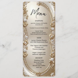 Golden Ornate Frame with Pearls Menu