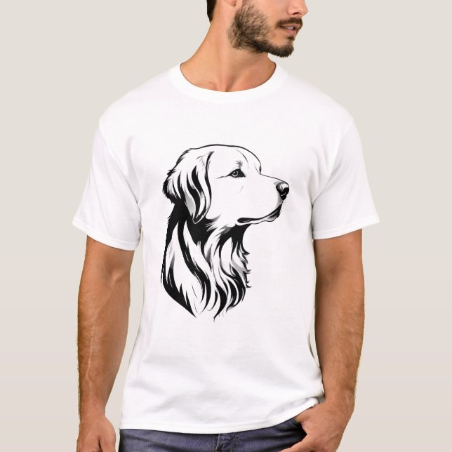 Golden Retriever Dog Portrait Men's T-Shirt (Frente)